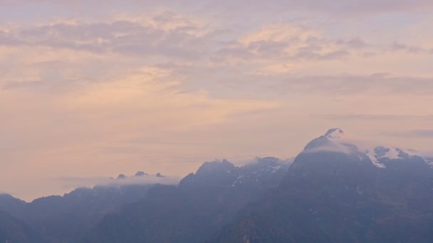 Mountains Landscape View Inca Trail Peru Dusk — Stock video