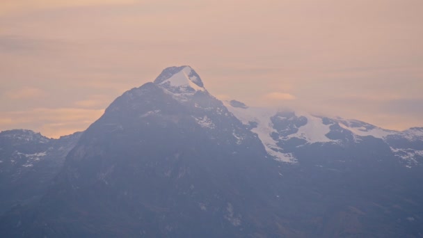 Amazing Andes Mountains Covered Snow Inca Trail Machu Picchu Peru — Stok video