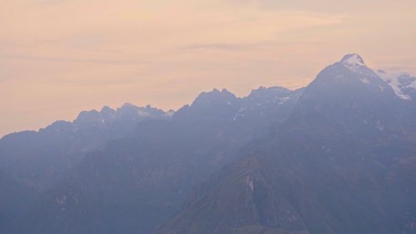 Peruvian Andes Mountains Landscape View Inca Trail Dusk — стокове відео
