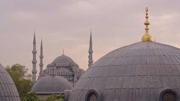 Blue Mosque Seen Hagia Sophia Sultanahmet Historic District Istanbul Turkey — Wideo stockowe