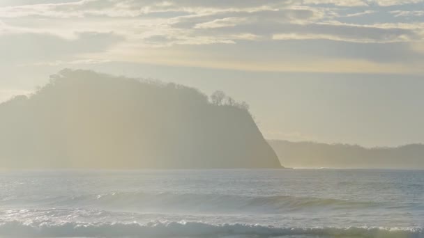 Ocean Waves Crashing Beach Playa Buena Vista Costa Rica Sunny — стокове відео