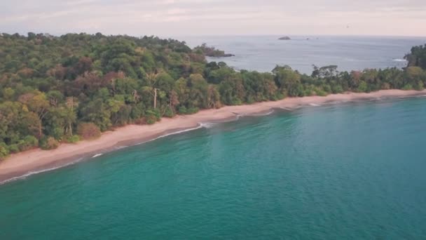 Espadilla South Tropical Beach Manuel Antonio National Park Costa Rica — Stockvideo