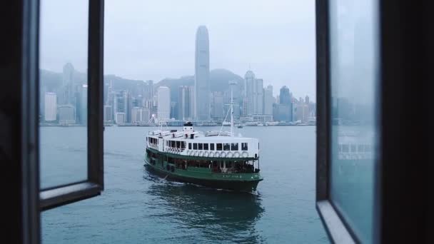 Star Ferry Boat Which Transports Passengers Victoria Harbour Hong Kong — Stock video