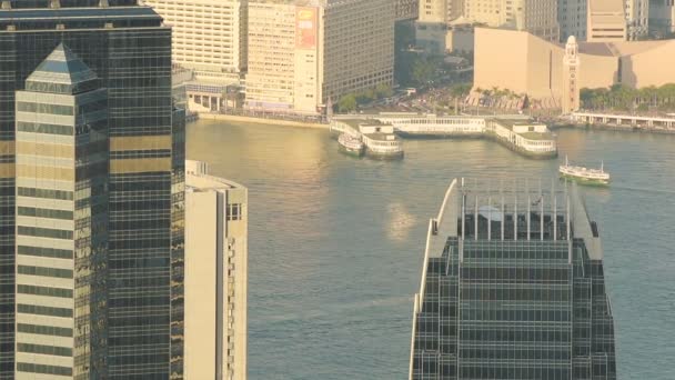 Beautiful View Kowloon Bay Hong Kong High Rise Buildings Close — Vídeo de Stock