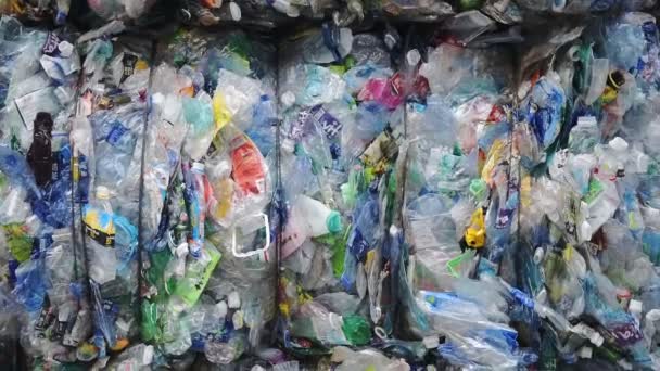 Rows Plastic Container Full Rubbish Throw Aways Hong Kong Close — Stock video