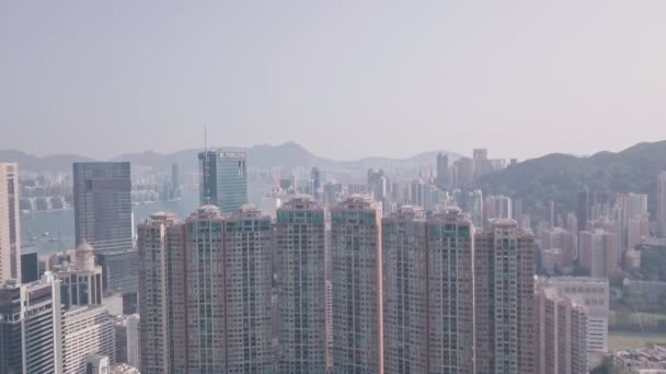 Residential Buildings Skyscrapers Happy Valley Hong Kong Aerial Drone View — Video Stock