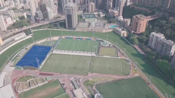 Hong Kong Jockey Club Racecourse Happy Valley Aerial Drone View — Video Stock