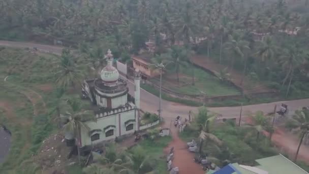 Hindu Temple Varkala India Aerial Drone View — 图库视频影像