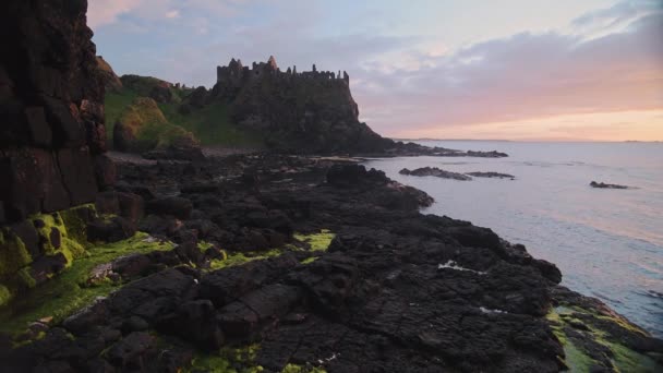 Stunning Scenery Calm Sea Golden Hours Ireland Wide Shot — Video Stock