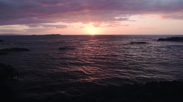 Wonderful Scenery Calm Sea Ireland Golden Hours Wide Shot — Stock video