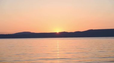 Sunset view over Lake Bracciano landscape, Italy