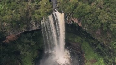 Chania Waterfall in Aberdare National Park, Kenya, Africa. Aerial drone view