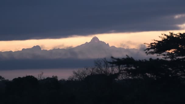 Summit Mount Kenya Clouds Sunrise — Stockvideo