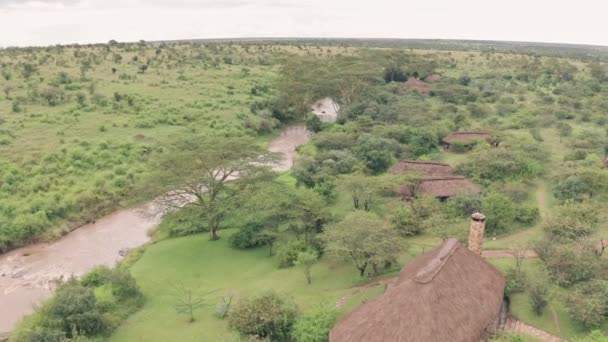 Karama Eco Lodge Laikipia Kenya Aerial Drone View — 图库视频影像