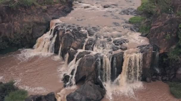 Waterfall River Laikipia Kenya Aerial Drone View — Video Stock