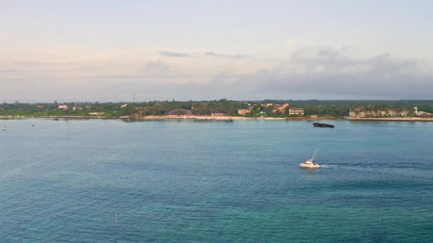 Deep Sea Fishing Boat Sunrise Indian Ocean Watamu Malindi Kenya — Vídeo de Stock