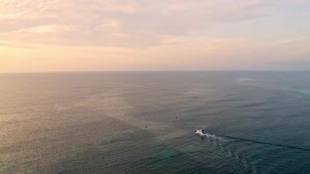 Deep Sea Fishing Boat Sunrise Indian Ocean Watamu Malindi Kenya — 图库视频影像