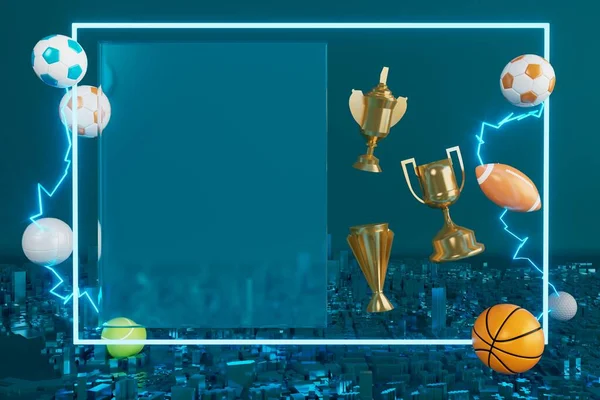 Sports Ball Sci Background Illustrator Competition Concept Casino Backdrop Design — ストック写真