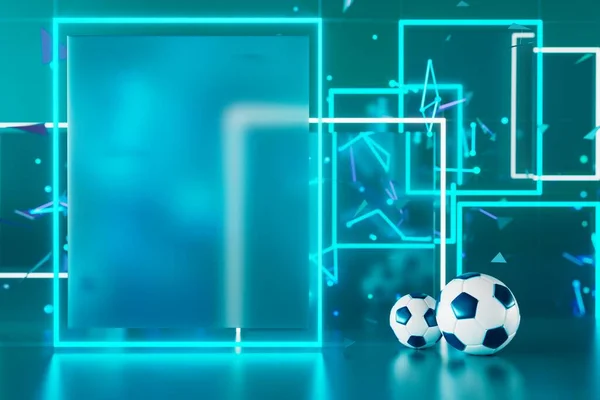 Football Object Abstract Background Arena Concept Design Copy Space Illustration — Fotografia de Stock