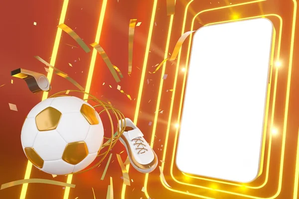 Football Object Abstract Background Arena Concept Design Copy Space Illustration — Zdjęcie stockowe