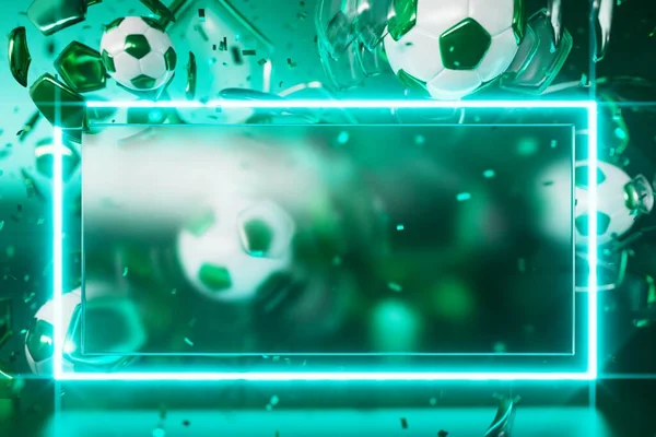 Football Object Abstract Background Arena Concept Design Copy Space Illustration — 스톡 사진
