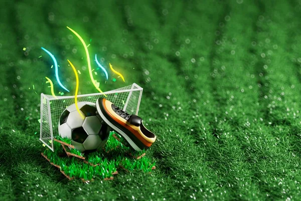 Football Object Abstract Background Arena Concept Design Copy Space Illustration — Foto de Stock