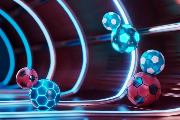 Football Object Abstract Background Arena Concept Design Copy Space Illustration — ストック写真