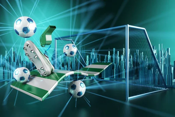 Football Ball Object Online Sport Lives Watch Illustration Soccer Ball — Stock Photo, Image