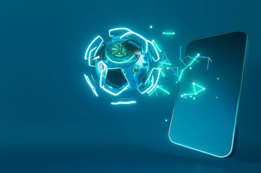 Futbol toplarının itirazı, spor topu tasarımı, futbol unsuru konsepti, 3D illüstrasyon, soyut futbol teknolojisi, 3D gerçekçi tasarım, yeşil çimen sahası, online spor, kumarhane sporu işi
