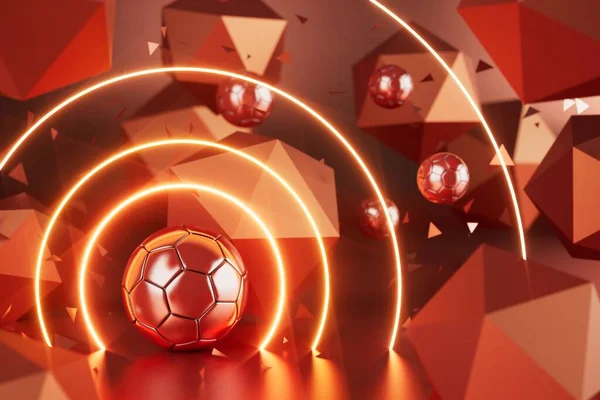 Futbol Toplarının Itirazı Spor Topu Tasarımı Futbol Unsuru Konsepti Illüstrasyon — Stok fotoğraf