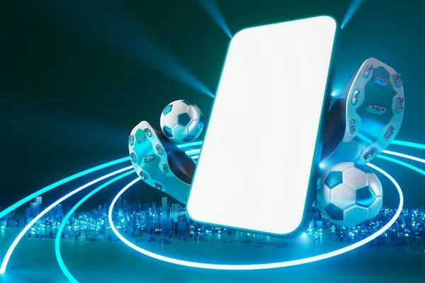 Futbol toplarının itirazı, spor topu tasarımı, futbol unsuru konsepti, 3D illüstrasyon, soyut futbol teknolojisi, 3D gerçekçi tasarım, yeşil çimen sahası, online spor, kumarhane sporu işi