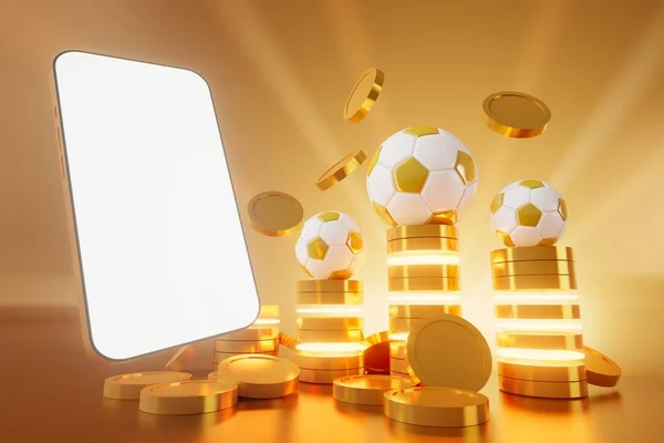 Futbol toplarının itirazı, spor topu tasarımı, futbol unsuru konsepti, 3D illüstrasyon, soyut futbol teknolojisi, 3D gerçekçi tasarım, yeşil çimen sahası, online spor, kumarhane sporu işi