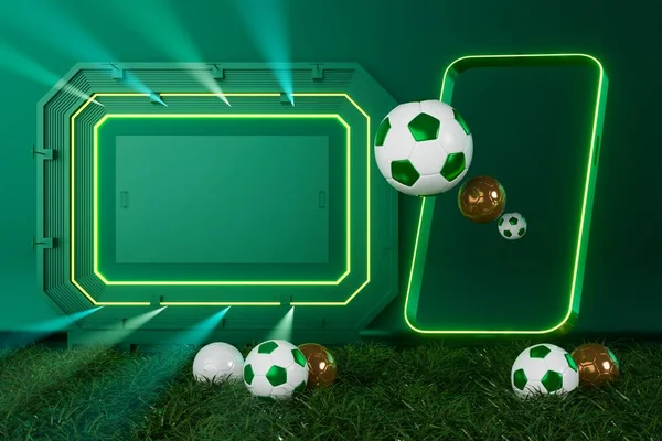 Futbol Topu Nesnesi Spor Topu Tasarımı Futbol Unsuru Konsepti Illüstrasyon — Stok fotoğraf