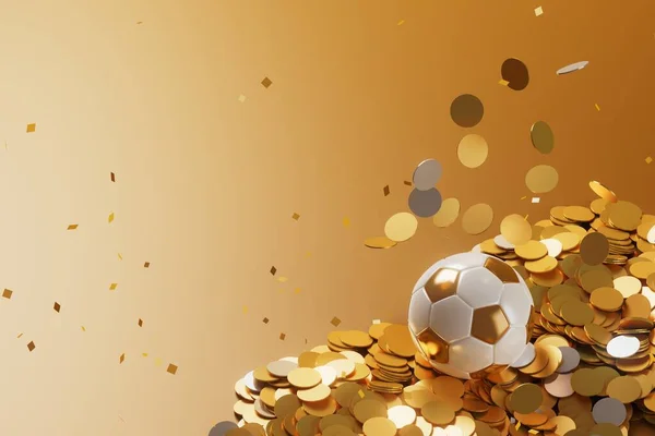 Futbol topu nesnesi, spor topu tasarımı, futbol unsuru konsepti, 3D illüstrasyon, soyut futbol teknolojisi, akıllı telefon mobil ekran, yeşil çimen sahası, online spor, kumarhane spor dünyası