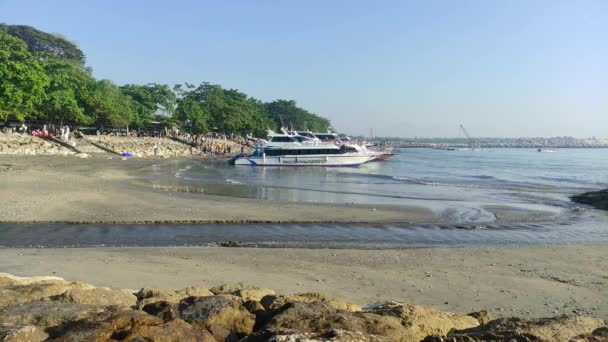 Ship Docked Sanur Port Bali Indonesia May 2022 — Stockvideo