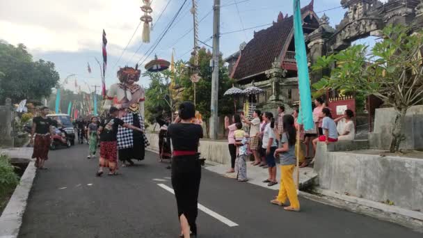 Bali Indonesië Juni 2022 Barong Landung Traditionele Beschermende Geest Van — Stockvideo