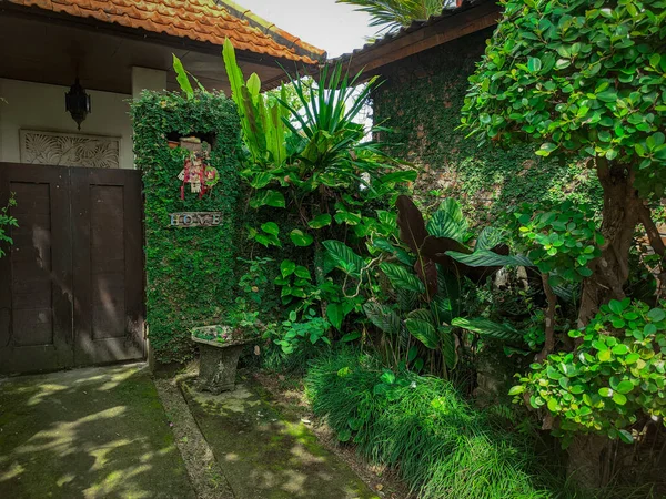 A green garden adorns a villa in Badung, Bali.