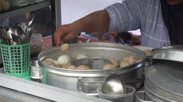 Pentol Type Snack Which Can Found Indonesia Bakso Baso Meatball — 图库视频影像
