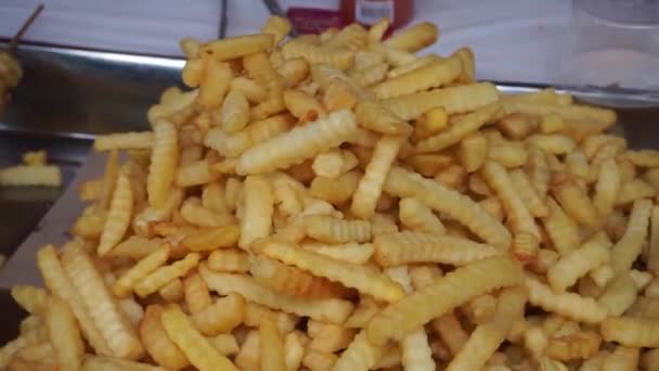 Delicious French Fries Sold Street Food Pkb Festival — Wideo stockowe