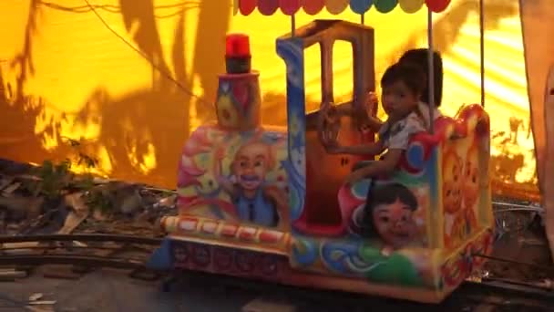 Bali Indonesia July 2022 Ride Children Train Attraction Amusement Park — Wideo stockowe