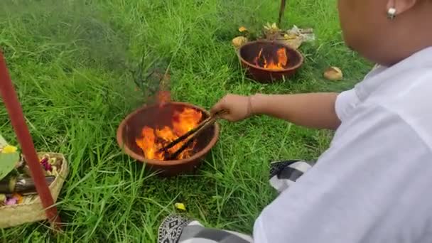 Ngaben Crematie Ceremonie Bali Indonesië Het Wordt Uitgevoerd Ziel Van — Stockvideo