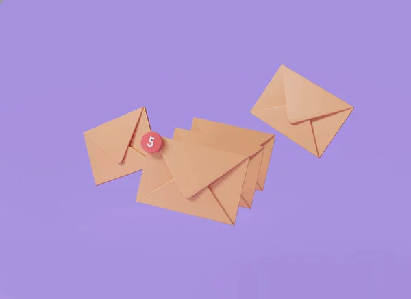 Five Envelope Icon Red Marker Message Email Notification Read Online — Φωτογραφία Αρχείου