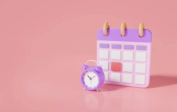 Calendar Icon Alarm Clock Concept Day Month Year Time Management — ストック写真