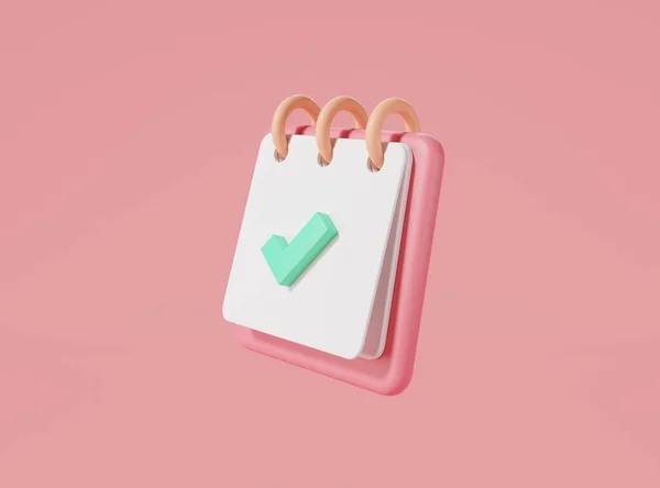 Note Book Icon Isolated Pink Background Remind Checklist Education Concept — 图库照片