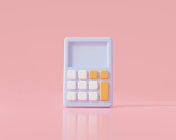 Calculator icon isolated concept about financial management. Math device calculate, calculator for accounting, Savings finances, Math Device. Math Tool, bookkeeping, budget. 3d render illustration