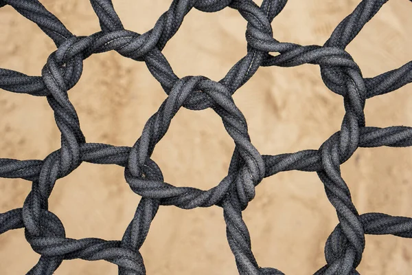 Seat Made Ropes Texture Close Black Braided Ropes — Stockfoto