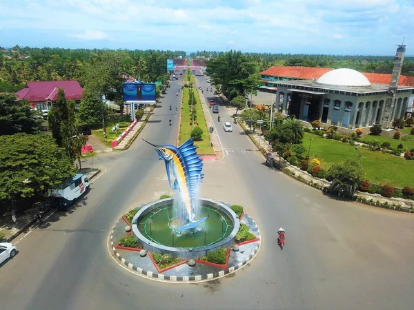 Kuningan Indonesia March 2022 Beautiful Aerial View Welcome Monument Pangandaran — Stock Photo, Image