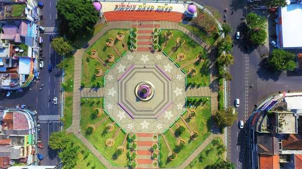 Bandung Indonesia Abril 2021 Hermosa Vista Aérea Parque Público Ciudad —  Fotos de Stock