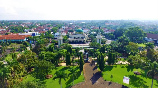 Bandung Indonésia Abril 2020 Vista Aérea Mesquita Para Público — Fotografia de Stock