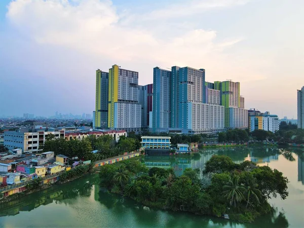 Вид Воздуха Офисные Здания Квартиры Джакарте Индол — стоковое фото